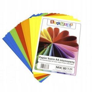 Papier ksero Escuela A4/5 kolorów x 20/80g intensywny